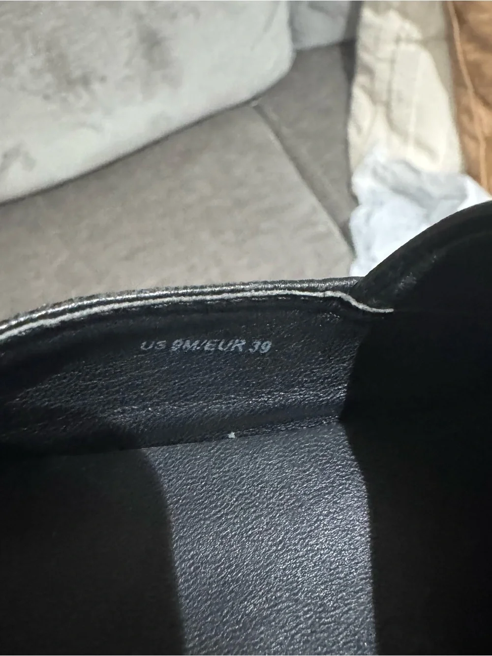 Vince Warren black leather platform slip-on sneakers, size 9